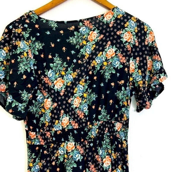 O’Neill - Nicole Floral Colorful Short Sleeve Button Down Midi Dress Size Small - Picture 12 of 12